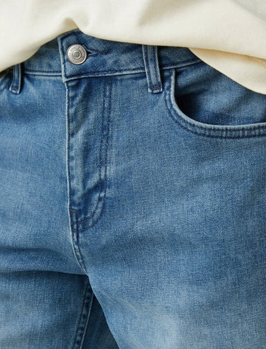 Short en jean stretch bleu délavé - Usolo Outfitters-KOTON
