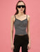 Stripe Ruched Tank in Black - Usolo Outfitters-KOTON