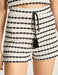 Striped Crochet Knit Shorts in Black - Usolo Outfitters-KOTON