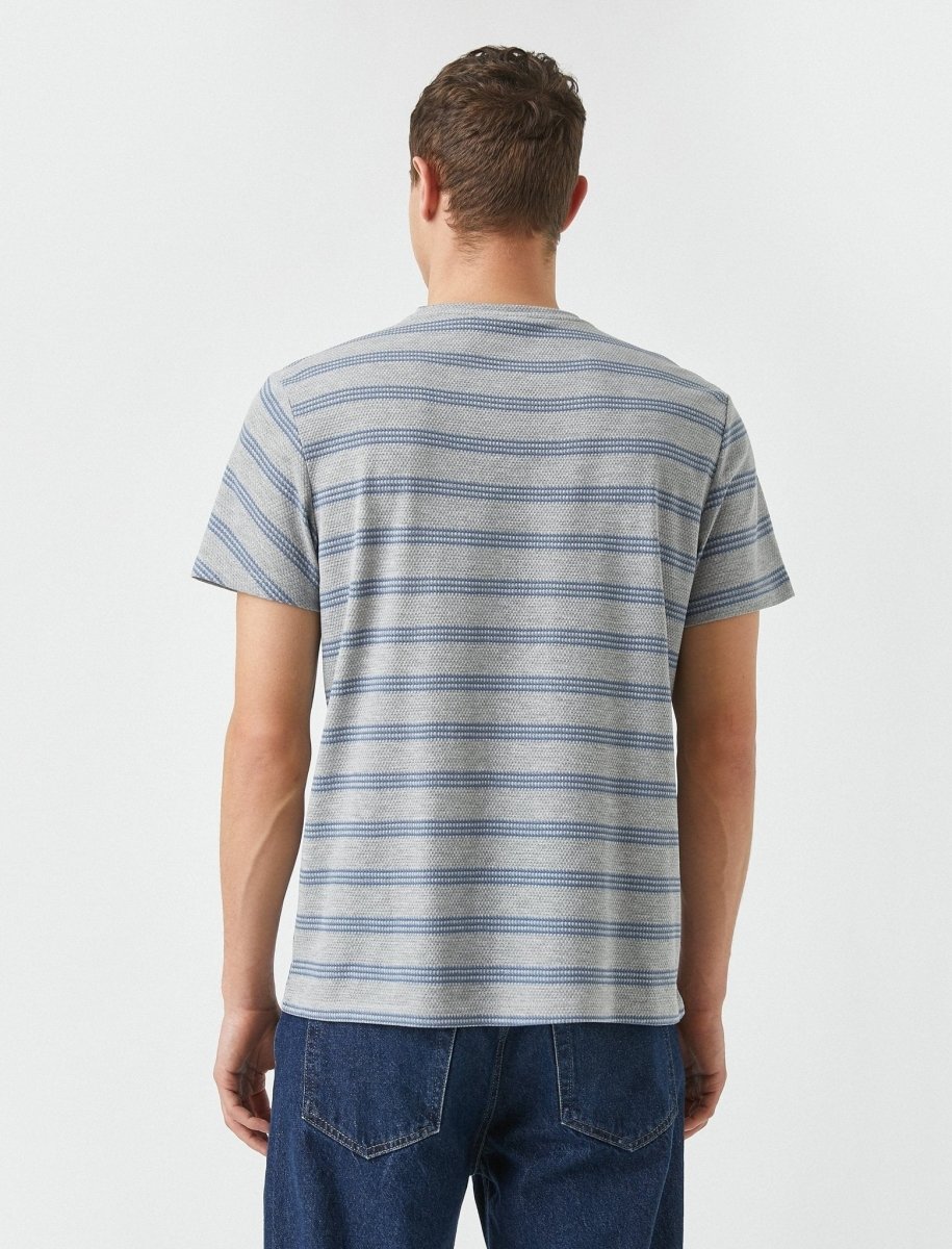 Striped Honeycomb Tshirt in Blue - Usolo Outfitters-KOTON