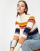 Striped Mock Neck Sweater in Cream - Usolo Outfitters-KOTON