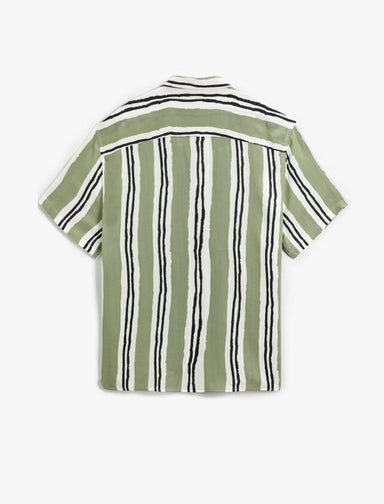Striped Short Sleeve Shirt in Green - Usolo Outfitters-KOTON