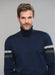 Striped-Sleeve Turtle Neck Sweater in Navy - Usolo Outfitters-PEOPLE BY FABRIKA