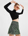 Swirl Print Mesh Mini Skirt in Green - Usolo Outfitters-KOTON