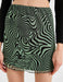 Swirl Print Mesh Mini Skirt in Green - Usolo Outfitters-KOTON
