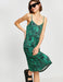 Swirl Print Strappy Midi Slip Sundress in Green - Usolo Outfitters-KOTON