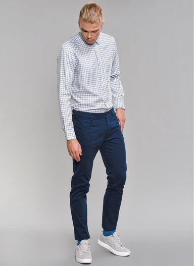 Tartan Button-Down Shirt in Navy - Usolo Outfitters-PEOPLE BY FABRIKA