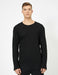 Textured Crew Neck Sweater in Black - Usolo Outfitters-KOTON