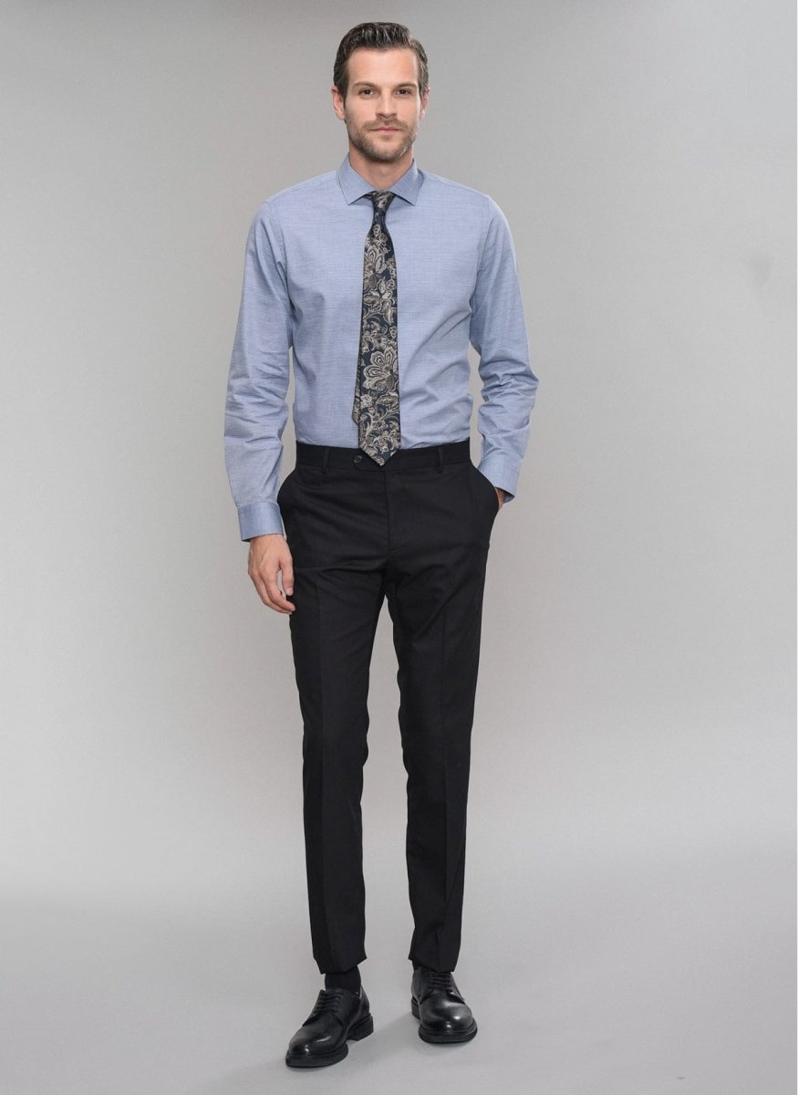 Textured Dress Shirt in Light Blue - Usolo Outfitters Textured Dress Shirt in Light Blue - Usolo Outfitters