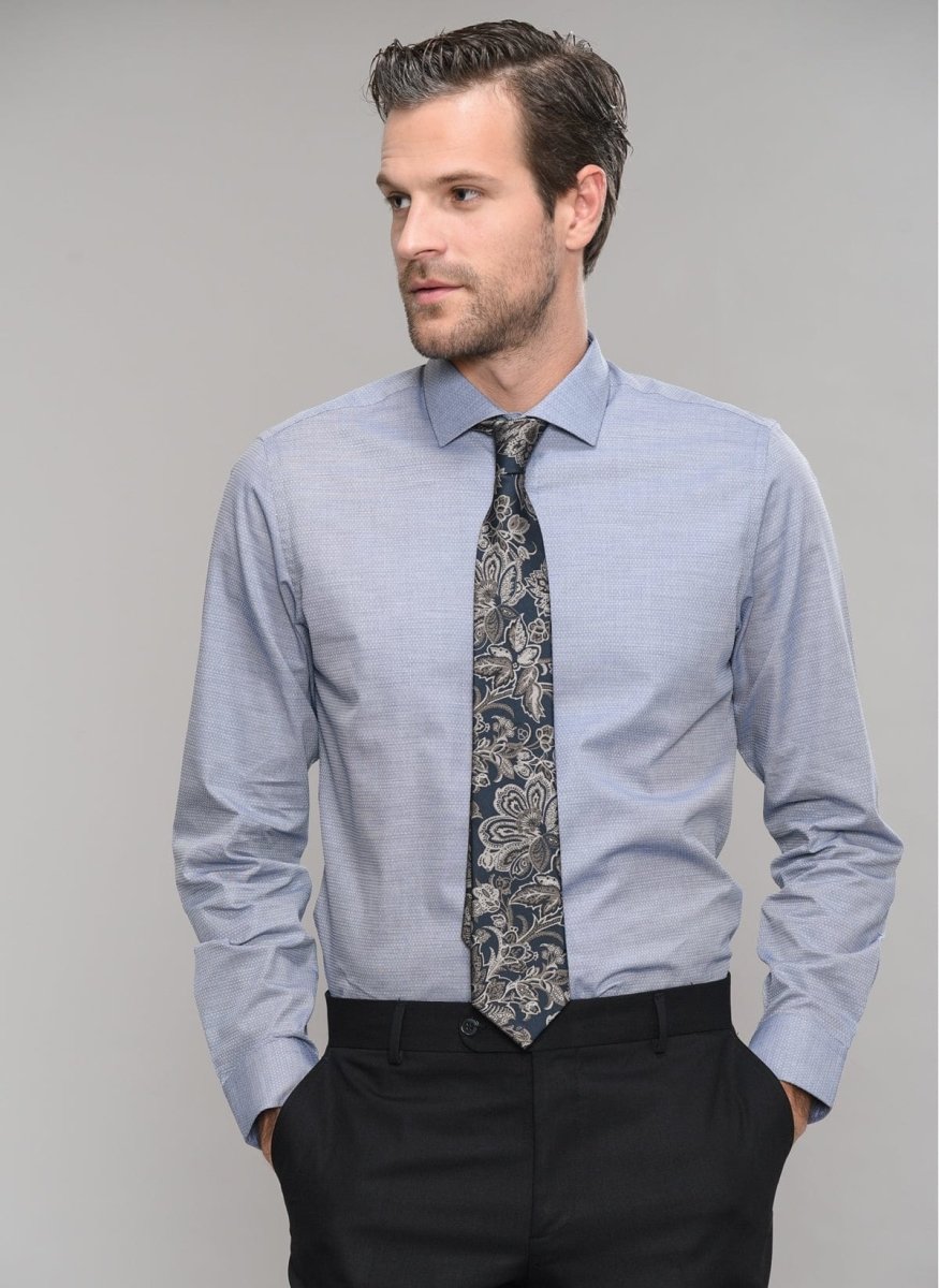 Textured Dress Shirt in Light Blue Textured Dress Shirt in Light Blue