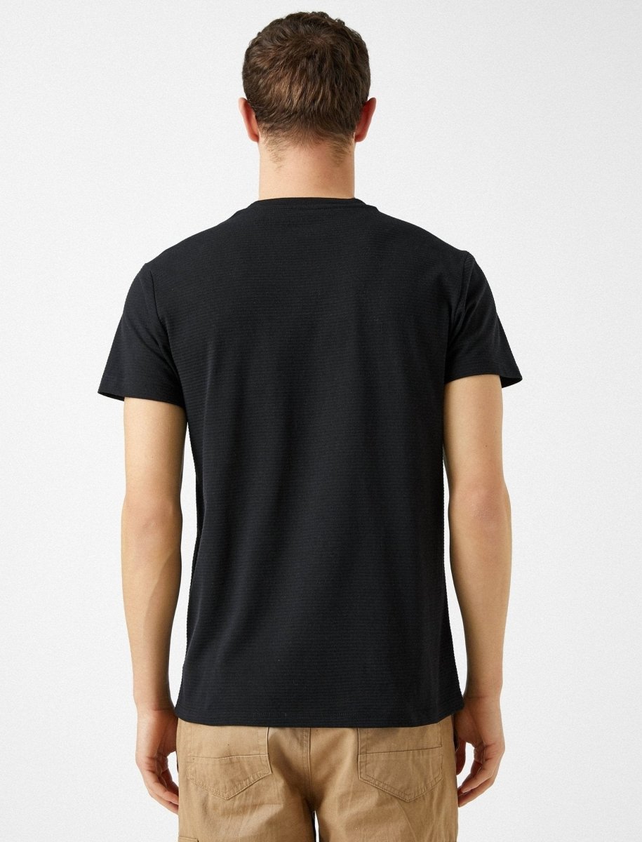Textured Pocket Tshirt in Black - Usolo Outfitters-KOTON