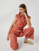 Tie Front Sleeveless Jumpsuit in Terracotta - Usolo Outfitters-KOTON