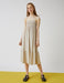 Tie Shoulder Smocked Maxi Dress in Cream - Usolo Outfitters-KOTON