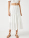 Tiered Pull On Midi Skirt in White - Usolo Outfitters-KOTON