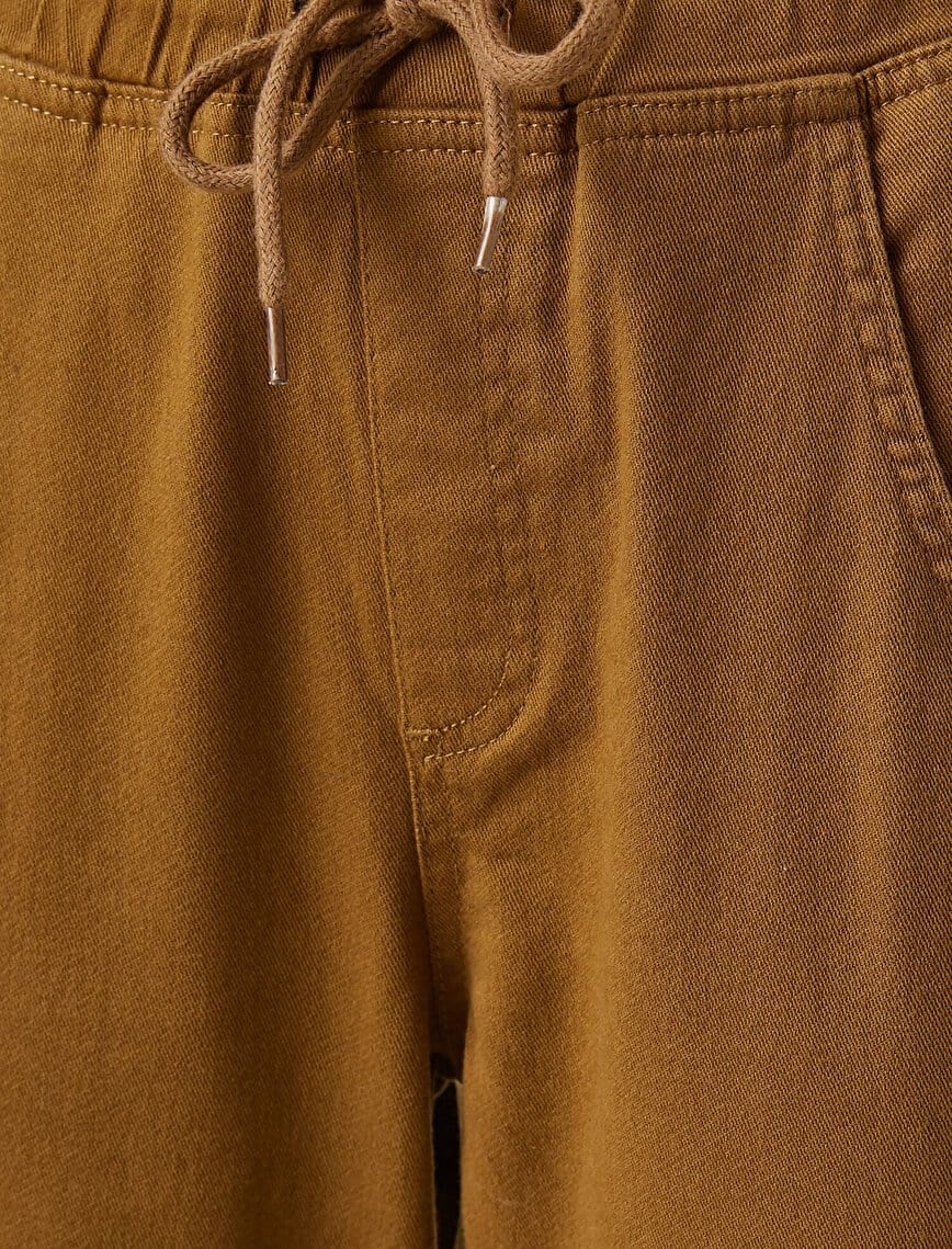 Twill Cargo Joggers in Beige - Usolo Outfitters-KOTON