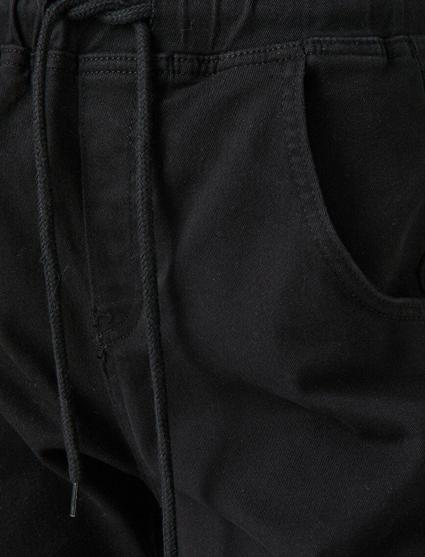 Twill Cargo Joggers in Black - Usolo Outfitters-KOTON