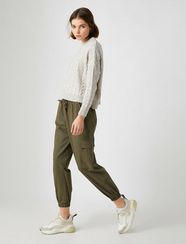 Twill Cargo Joggers in Olive - Usolo Outfitters-KOTON