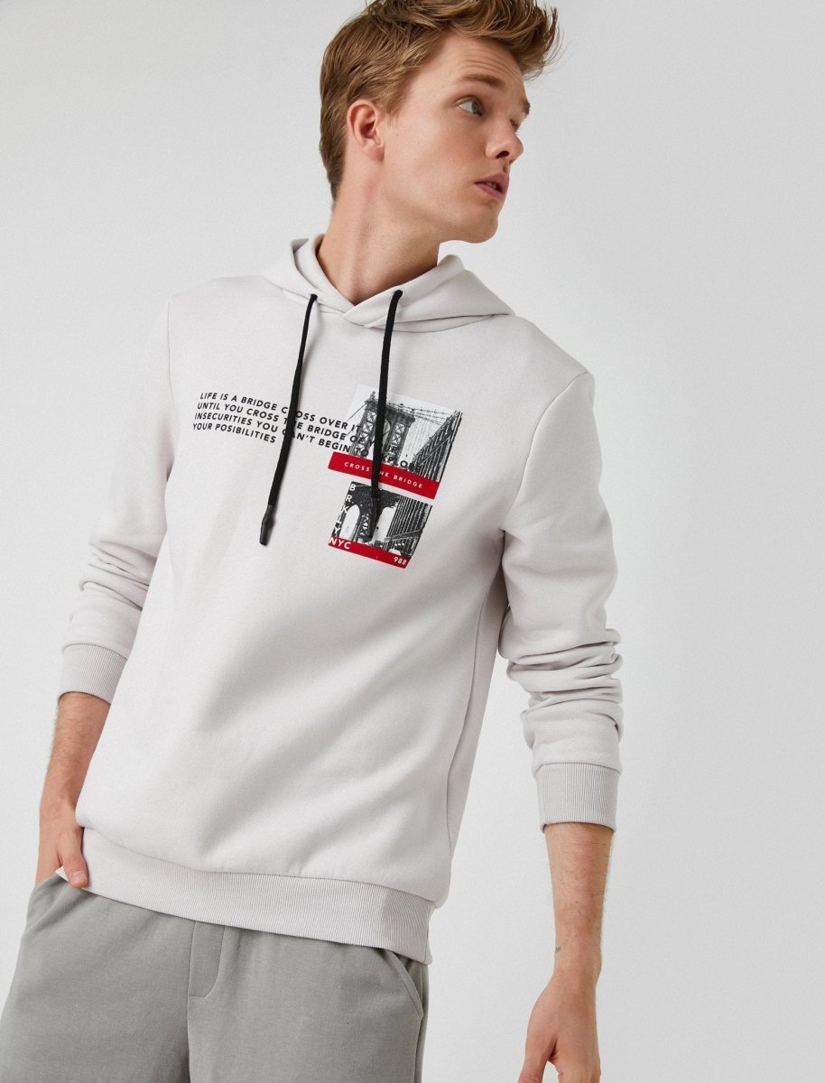 Urban Graphic Hoodie in Stone - Usolo Outfitters-KOTON