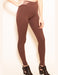 Usolo Outfitters LEGGINGS Ribbed Tight Leggings in Brown Usolo_Outfitters