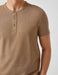 Waffle Henley SS T-Shirt in Brown - Usolo Outfitters-KOTON