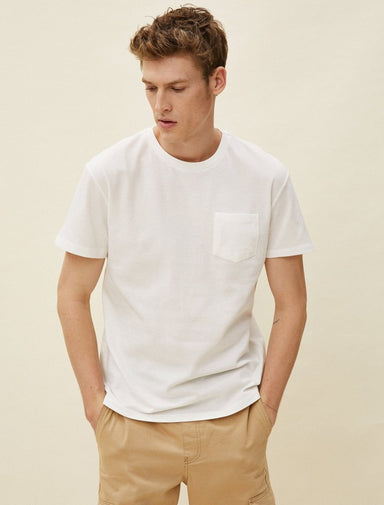 Waffle Pocket Tshirt in White - Usolo Outfitters-KOTON