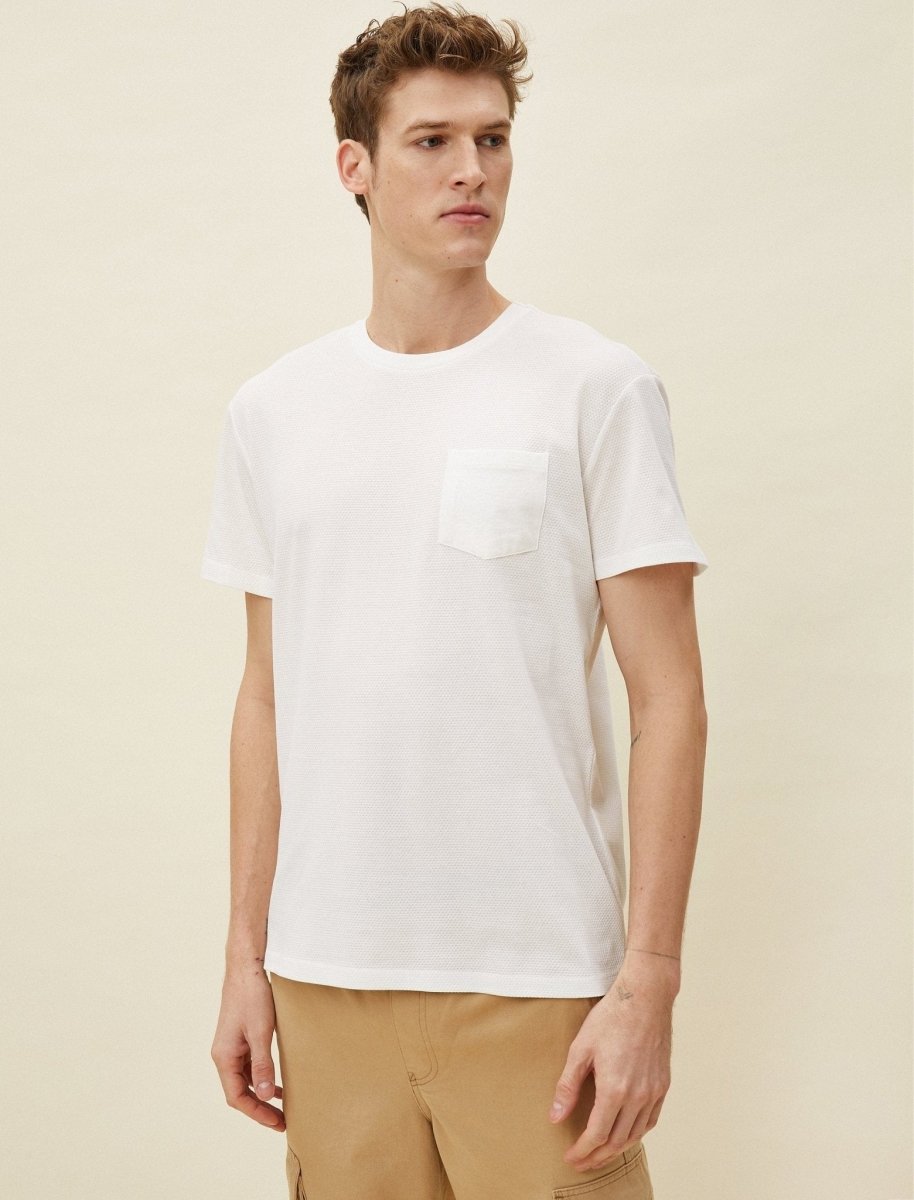 Waffle Pocket Tshirt in White - Usolo Outfitters-KOTON