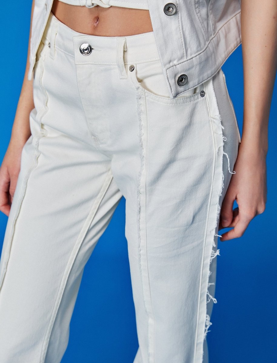 White Jeans Flare - Usolo Outfitters-KOTON