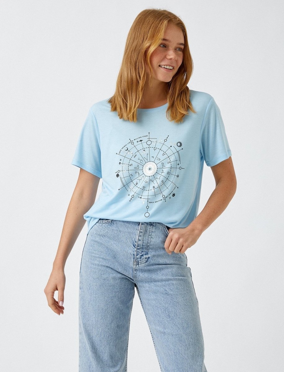 Zodiac Boyfriend T-shirt in Blue - Usolo Outfitters-KOTON